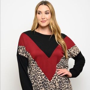 New Junior's Cute Boutique Chevron cheetah top